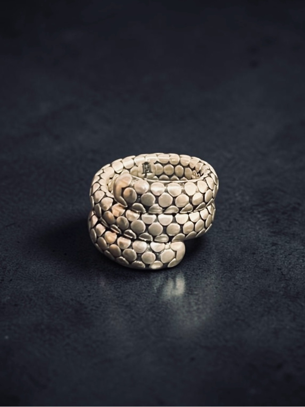 John Hardy circa 2000 Silver Dot Double Coil Ring, Dot Collection